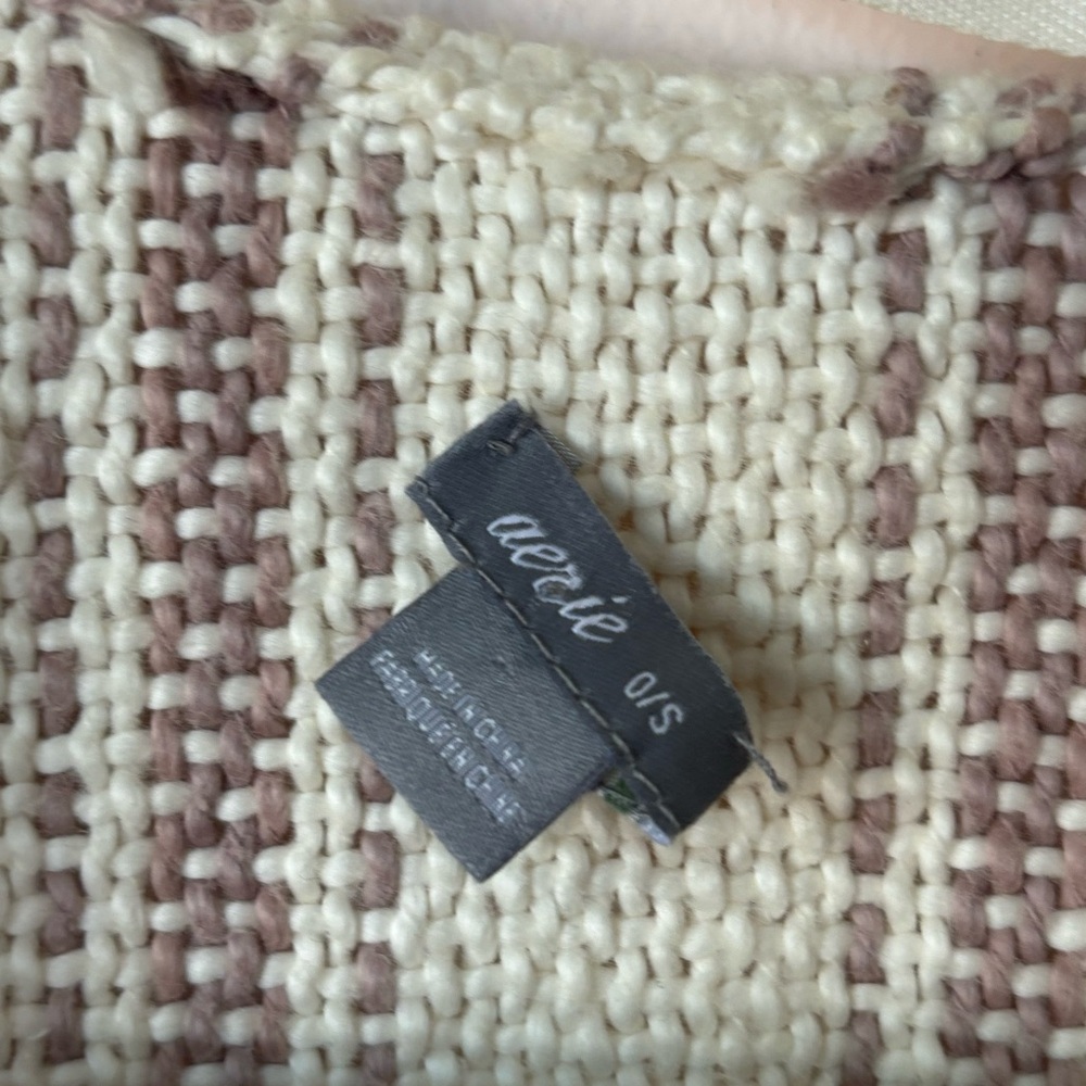 Aerie woven stripe tassel poncho OS - Picture 5 of 6